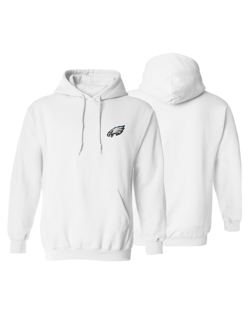 Men’s Eagles Embroidered Pullover Hoodie White